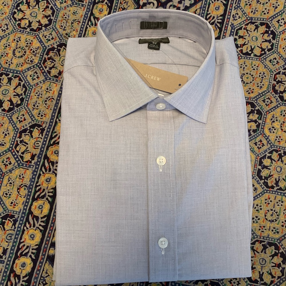 J Crew Blue Long sleeve Button Down Dress Shirt